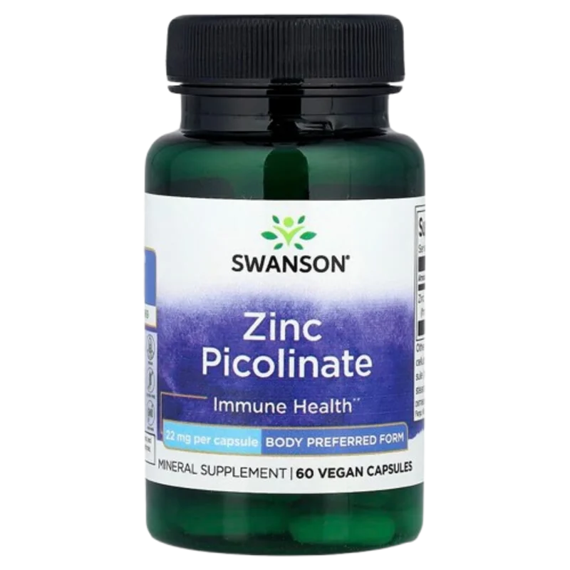 Swanson, Zinc Picolinate, 22 mg - 60 Vegan Capsules