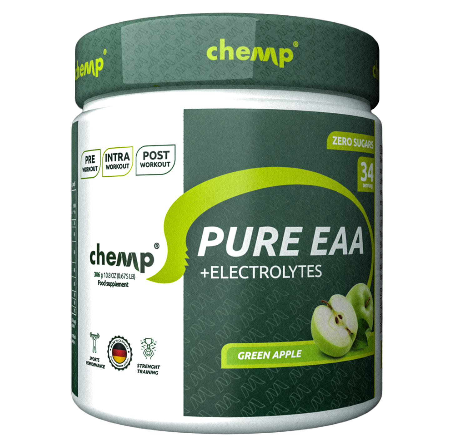 Chemp® EAA+ Electrolytes - 306g (Green Apple flavour)