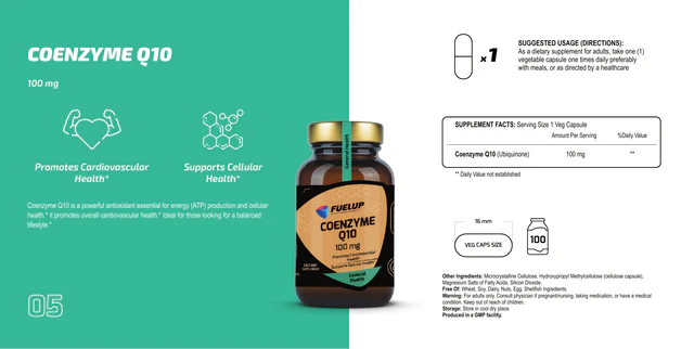 FUELUP - Coenzyme Q10 100 mg, 100 veg caps - Image 5