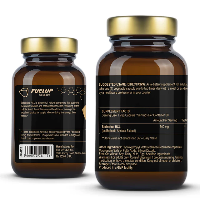 FUELUP - Berberine HCL 500 mg, 60 veg caps - Image 2