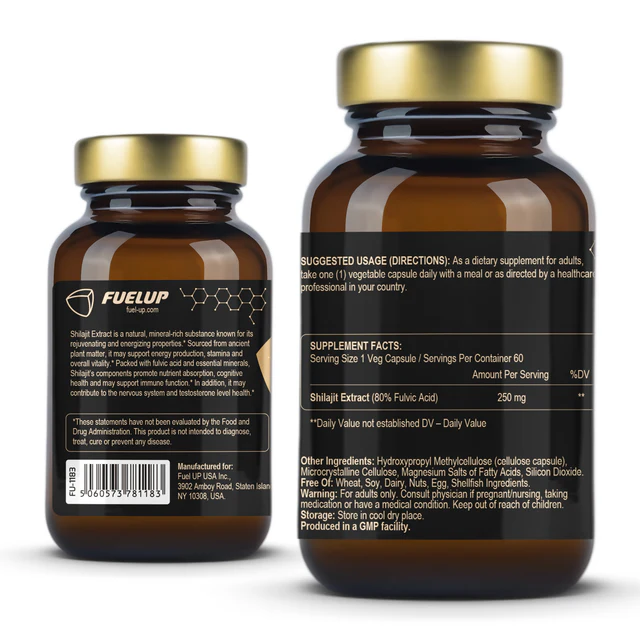 FUELUP - Shilajit Extract 250 mg, 60 veg caps - Image 2
