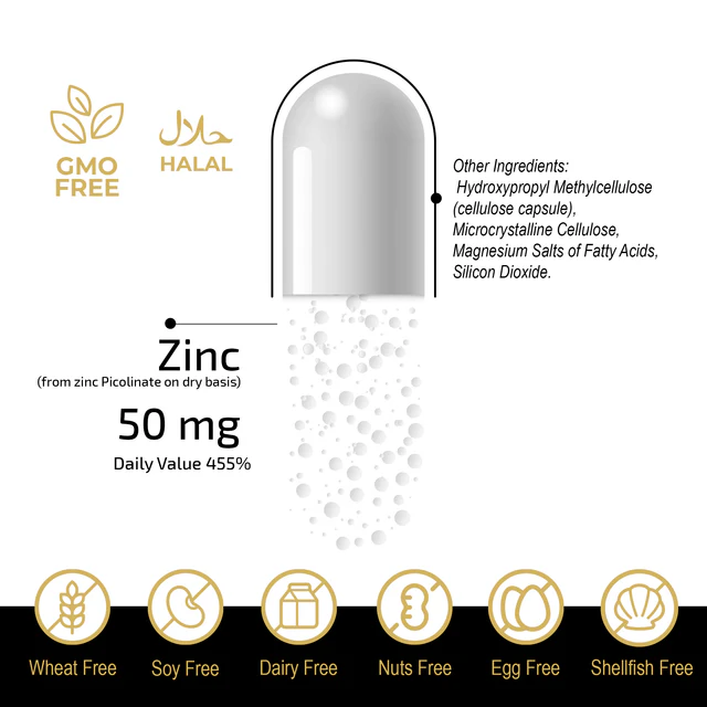 FUELUP - Zinc Picolinate 50mg, 60 veg caps - Image 4