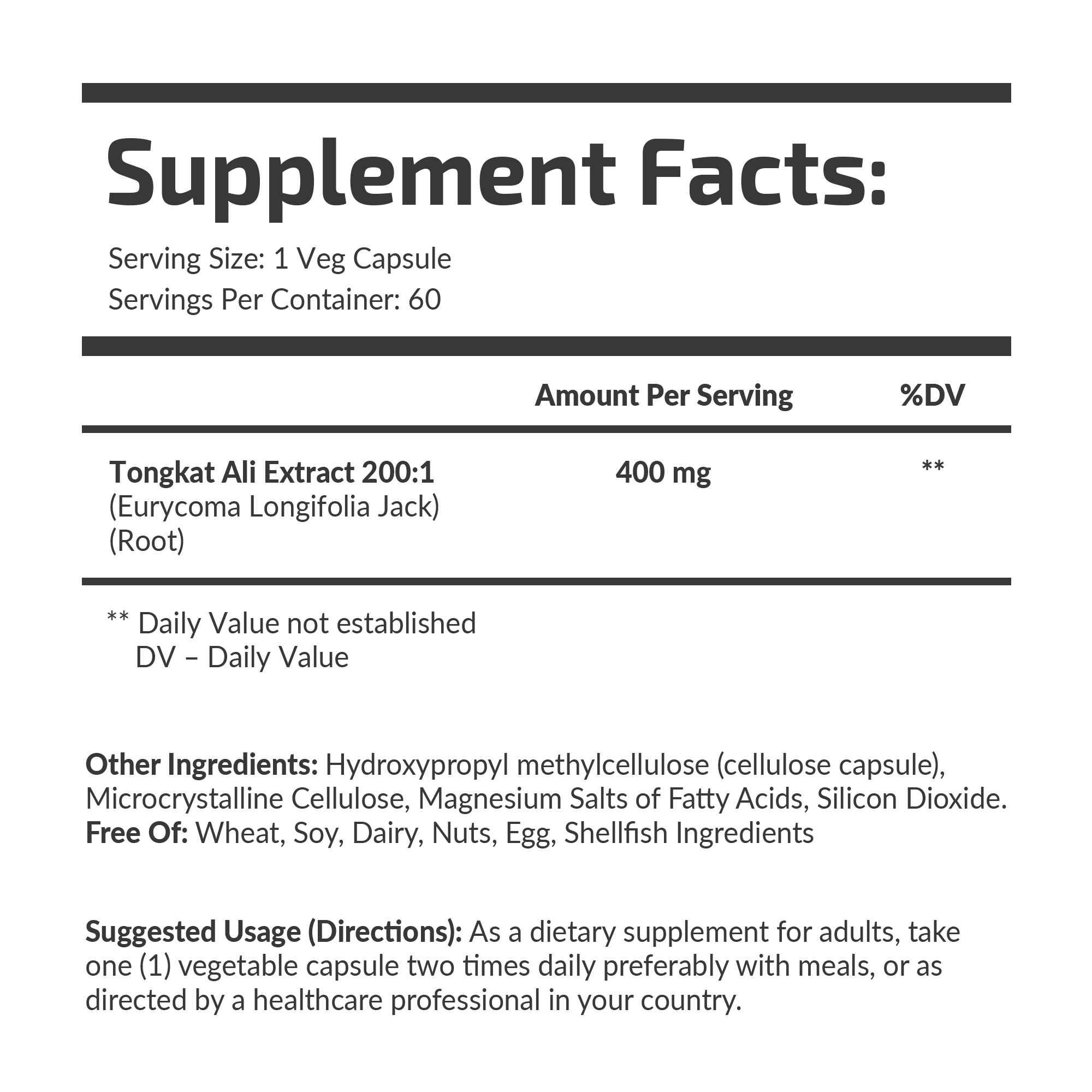 FUELUP - Tongkat Ali 400 mg, 60 veg caps - Image 2
