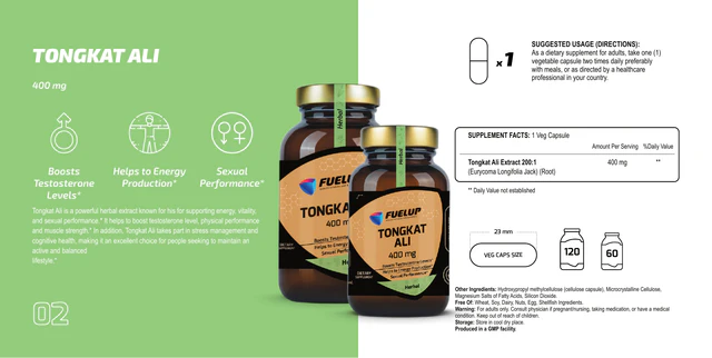 FUELUP - Tongkat Ali 400 mg, 60 veg caps - Image 3